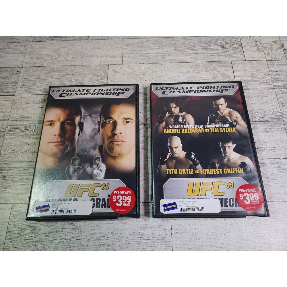 2 UFC DVD Lot "60 Hughes VS Gracie" & "59 Ortiz Vs Griffin" MMA Fighting 2007